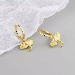 New 18K Gold Vermeil Sterling Silver 925 Elephant Hoops earrings set